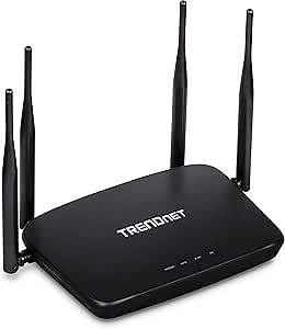 TRENDnet AC1200 Dual Band WiFi Router,TEW-831DR, Gigabit WAN Port, 4 x 5dBi Antennas, Wireless AC 867Mbps, Wireless N 300Mbps, Home Wireless AC Router for High Speed Internet,MU-MIMO (Pack of 1)