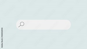 Animated search bar appearing on the screen. Searching something in the world wide web. Search bar in a search engine. Light green and green screen background.