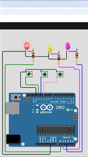 Arduino UNO Input vs Output with LED and Push Button #Shorts