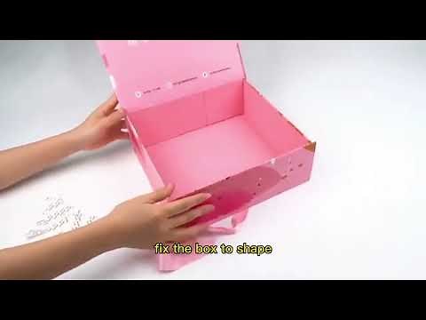 Custom design printing foldable gift box with ribbon, magnetic lid.