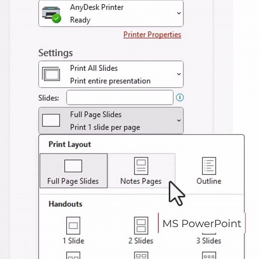 MS PowerPoint Preparing and Printing Handouts