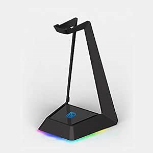 RGB Headphone Stand with USB Charger Desk Gaming Headset Holder Hanger Rack 3X USB 3.0 Ports - Non-Slip Rubber Base Compatible for Sennheiser, Sony, Bose, Beats Astro Gaming Headset Display, Black