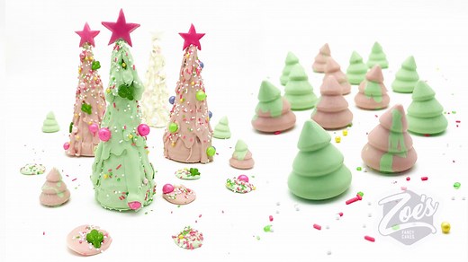 The perfect festive treat.......Chocolate christmas trees with sprinkles and marshmallow 😊 These are a great treat for the family to make together at home 🎄 We look forward to seeing yours. #christmas #sprinkles #christmastree | Zoe's Fancy Cakes