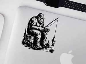 Bigfoot Fishing Vector Graphic for DIY Crafts and Projects | Bigfoot Fishing SVG, PNG, Dxf, Ai Files | Cricut, Silhouette Instant Download - Etsy