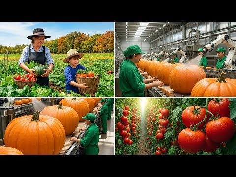From Harvest to Can: How Vegetables Are Cleaned, Cooked & Pureed in Factories (Full Process)