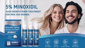 5% minoxidil foam for men, topical minoxidil foam, Biotin-Infused, Hair Growth Treatment, Unscented, Foam, 3-4 Month Supply, Supports Thicker and Fuller Hair & Beard