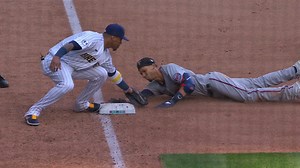 Simmons safe at 3rd after review