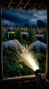 🔥 Nilgai Attacked My Corn 🌽 & Cowpea Field ! 😱 Jhatka Machine Saved My Crops #agriculture #shorts