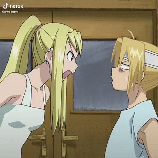 Edward y Winry en Fullmetal Alchemist Brotherhood