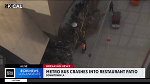 LA Metro bus crashes into patio near Walt Disney Concert Hall