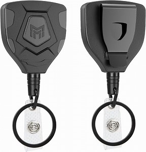 WZW Heavy Duty Retractable Keychain with Belt Clip, ID Badge Reel Key Chain, Badge Holder with 31.5' Steel Cord and Key Ring, 9.0oz, 2-Pack