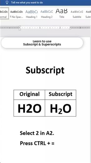 MS Word Tips & Tricks - How to Type x² and H₂O in MS Word #viral #trending