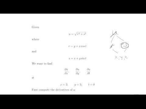 Partial Derivatives Using the Chain Rule | Find ∂u/∂x, ∂u/∂y, ∂u/∂t