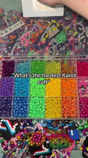 What’s the HARDEST kandi cuff 🫣😭 #kandi #bracelet #kandikid