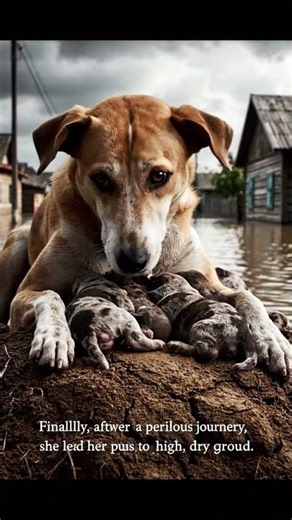 Vast sea of water Mother dog seeks path for pups #Challenge #Pathfinding