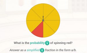 What is the probability of spinning red?Answer as a simplified... | Filo