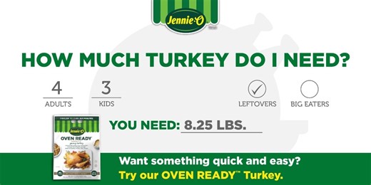 Use our turkey calculator to buy the right amount of turkey for your holiday table!🦃 🦃 https://bit.ly/49BZCzN #Thanksgiving #Turkey | Jennie-O