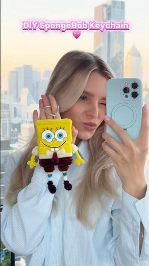 This DIY SpongeBob is TOO cute🧽💖 #crafts #spongebob #keychain #easydiy #viral #cutecrafts