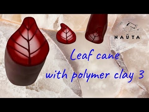 Leaf cane with polymer clay 4