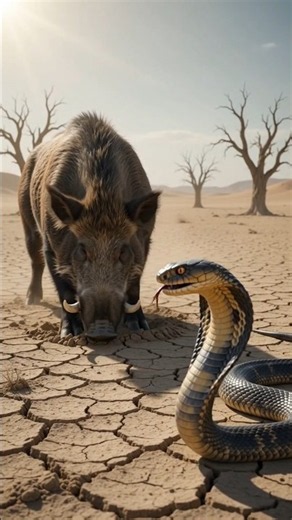 Snake vs Wild Boar 🐍🐗 | Dangerous Desert Encounter | Wildlife Documentary #Shorts