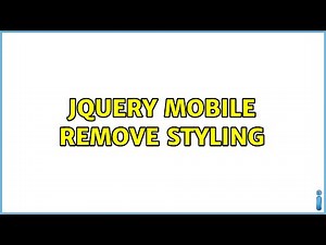 jQuery Mobile Remove Styling