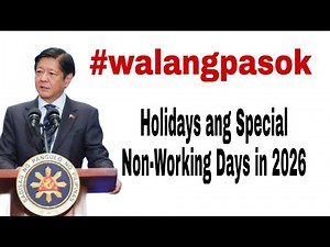 Regular Holidays and Special Non-Working Days in 2026