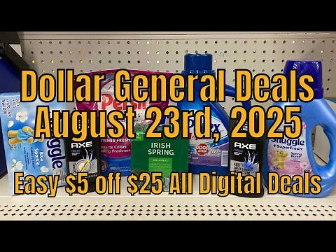 8/23/25 - Dollar General $5 off $25 Couponing Deals for Saturday