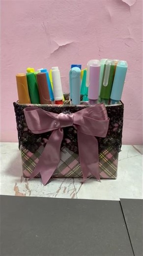 Diy organiser with waste cardboard box #youtubeshorts #shorts #diy #artandcraft #craft #kidsvideo