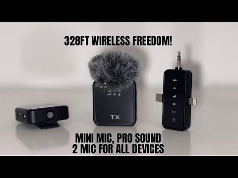 PQRQP 3-in-1 Wireless Lavalier Mic – 328ft Range, 18H Battery for iPhone, Android & Cameras!