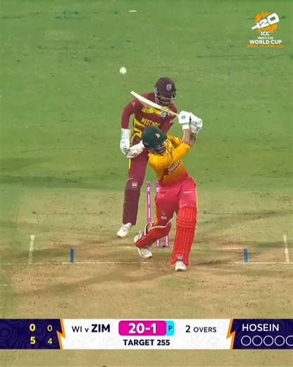 Brian Bennett is dismissed for the first time during this #T20WorldCup, as Akeal Hosein's neat delivery helps West Indies get off to a flyer 👌 Tournament broadcast details 👉 https://www.icc-cricket.com/tournaments/mens-t20-world-cup-2026/news/all-the-broadcast-details-for-icc-men-s-t20-world-cup-2026 | ICC - International Cricket Council