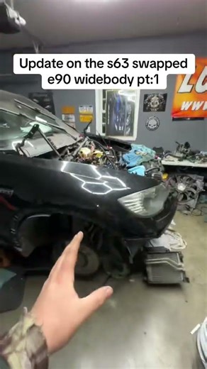 Are you ready for this?? S63 swapped e90 wIde￼bod pt:1 #x5m #bmw #e90 #mechanic #engineswaps