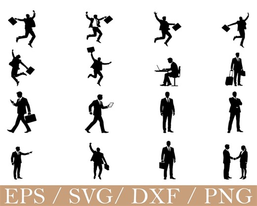 Business Man Svg, Business Man Silhouette, Dxf, Png - Etsy