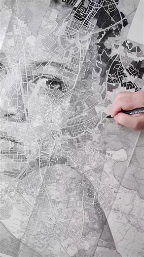 I rarely work on just one map at a time, from start to finish... I like to rotate things in the studio and have several drawings on the go. This week I've been chipping away at a giant map of Stockport, as well as progressing a 19th century map of Washington DC. | Ed Fairburn (artist)