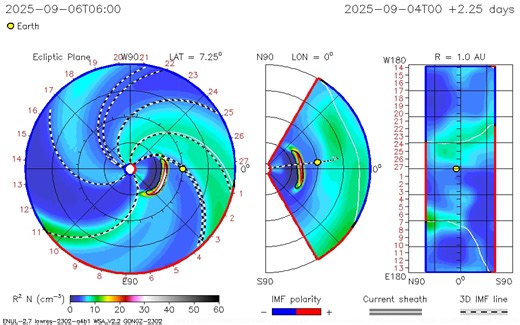 Earth-directed CME inbound! The halo CME produced by the filament eruption has been modeled by NASA M2M. Preliminary results show impact around Sep 6, 18 UT. Convert your time zone here: https://www.worldtimebuddy.com/ Note that this anticipated CME and a high-speed stream will coincide with a full moon. We may see G1-G2 conditions. Follow for more updates regarding this event. Don't know what a CME is or what this model shows? Get familiar with the fundamentals using my free e-book on aurora ch