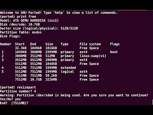 Resize an extended partition with free space