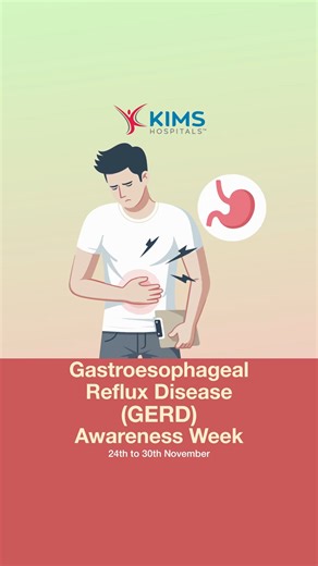 🔥 GERD Awareness Month Persistent heartburn isn’t just discomfort — it may be Gastroesophageal Reflux Disease (GERD). Untreated GERD can lead to chronic cough, chest pain, and long-term complications. Watch for symptoms, choose healthier eating habits, and seek timely medical care. Your gut health matters. 💙 #GERDAwareness #GERD #DigestiveHealth #GutHealth #HeartburnRelief #PreventiveCare #KIMSHospitals | KIMS Hospitals