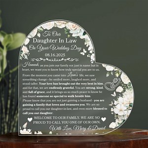 Daughter in Law Wedding Day Gift From Parents of the Groom to Bride Personalized Plaque for New Daughter in Law Gift From Parents in Law - Etsy