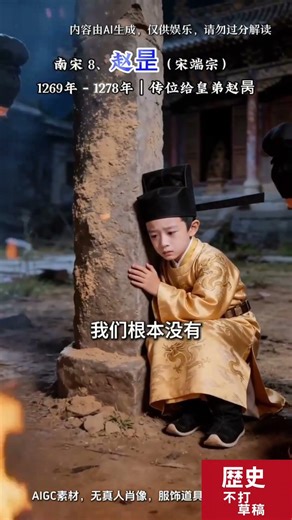 在船上度过一生的皇帝！大宋最惨“海漂”，7岁登基9岁惊吓而死。#china #history #宋朝 #南宋 #南宋滅亡#文天祥#歷史人物#歷史故事#aivideo #shortvideo