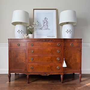 Antique Walnut Buffet – Restored Matte Lacquer Finish – Working Locks & Key - Etsy