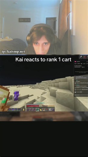 Kai reacts to rank 1 cart #minecraft #smp #bedrock #survival #minecraftserver