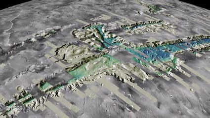 Fly over the 'Grand Canyon' of Mars in high-resolution orbiter imagery