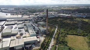 Industrial Chimney Drone Orbit Video - Aerial 4K Footage