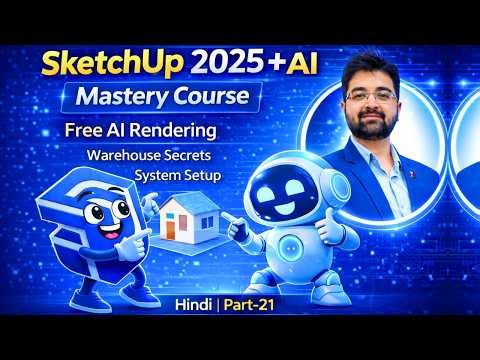 SketchUp 2025 + AI | Class 21 | Free AI Rendering, Warehouse Secrets & System Setup