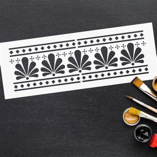 Talavera Border Stencil - DIY Stencil for Paint - Mexican Folk Art Stencil for Home Decor Tiles Pottery Talavera Party Decorations - Etsy