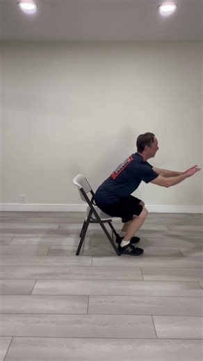 Chair Hover Squats-Chair Workout