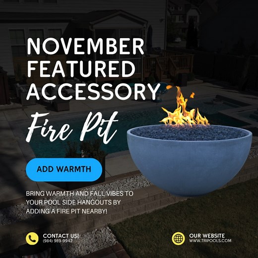  November Feature: Fire Bowls — cozy, stylish, and perfect for gathering around during cooler months. #FireFeature #BackyardVibes #TriangleSwimmingPools #CreateYourOwnParadise #BackyardOasis | Triangle Swimming Pools | Facebook