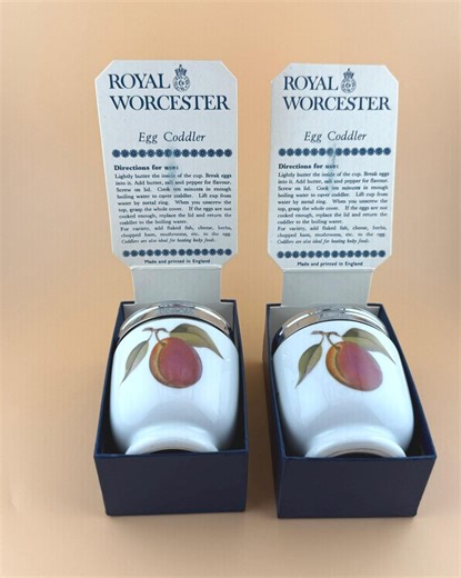 Royal Worcester Egg Coddlers Set, Evesham Fruit Pattern, Porcelain (set of 2) - Etsy