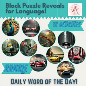 Word of the Day Bundle - 10 Vocabulary Digital Block Puzzle Reveals