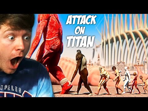 Reacting to ATTACK ON TITAN the SIZE COMPARISON! (Animation)
