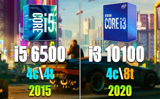 i5-6500 vs i3-10100 CPU对比（1080P分辨率测试，显卡为RTX 2060Super） 1080P视频